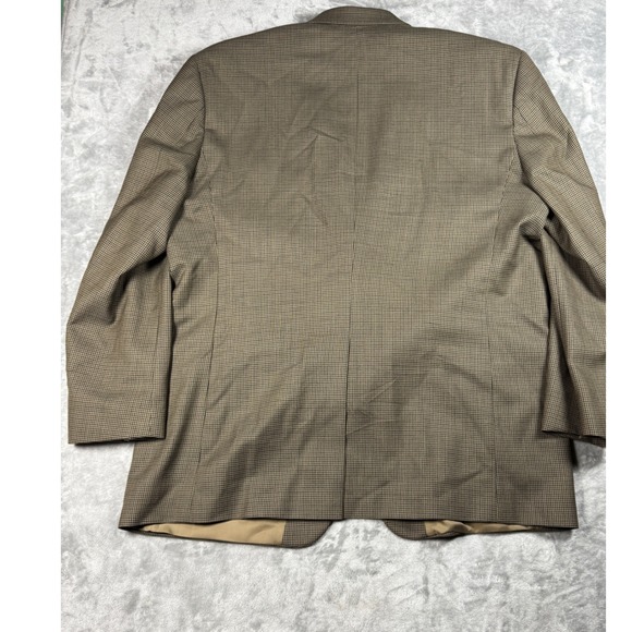 Lauren Ralph Lauren 50L Brown Houndstooth‎ 100% Wool Blazer Sport Coat - Picture 9 of 13